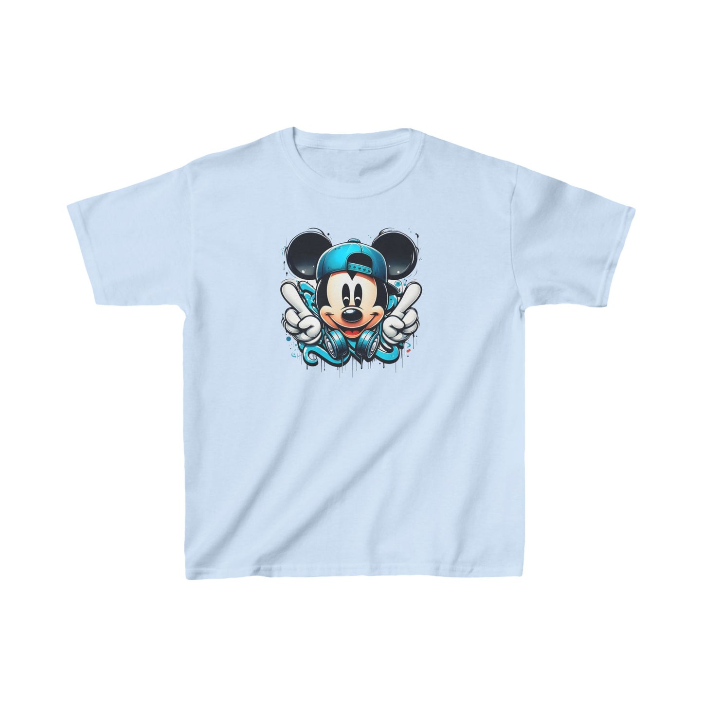 Childs Mickey Mouse Graffiti Unisex Graphic Tee Shirt Kids