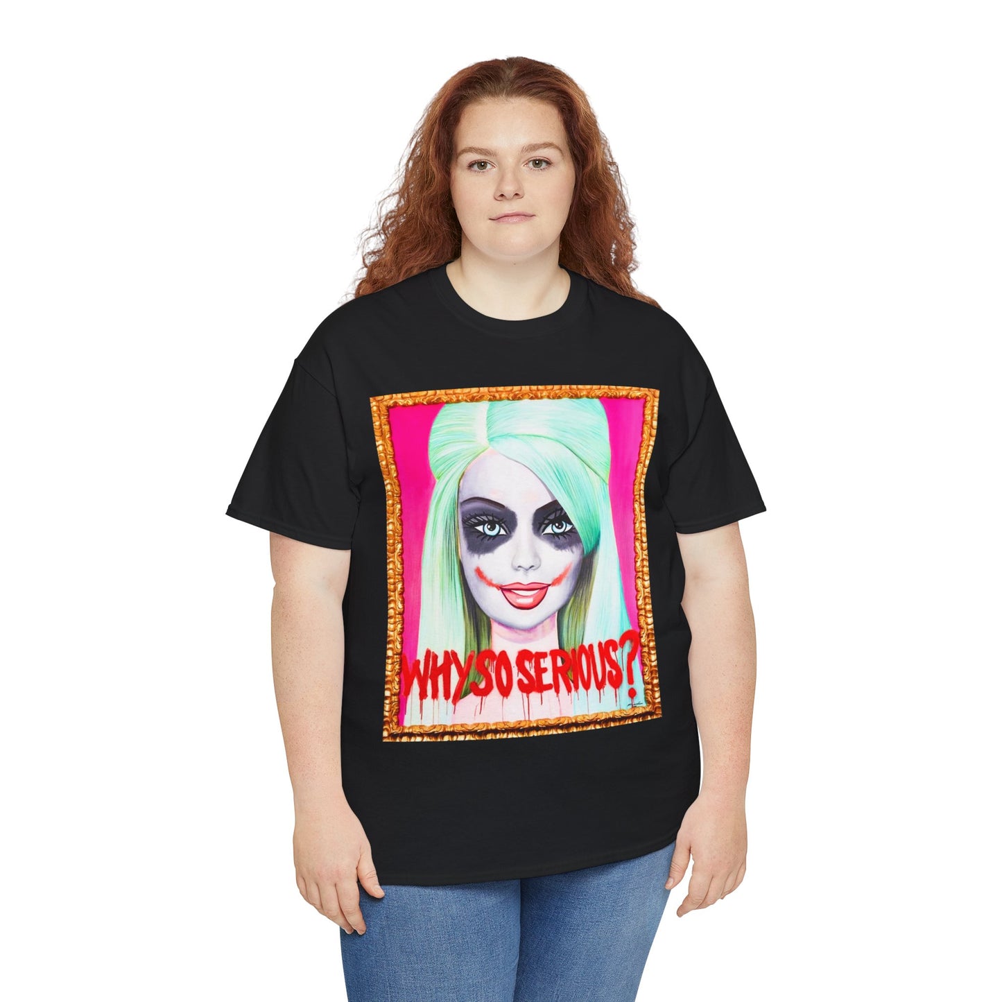 Why So Serious Joker Barbie Women's Graphic T-Shirt - Trendy Pop Art Design Tee