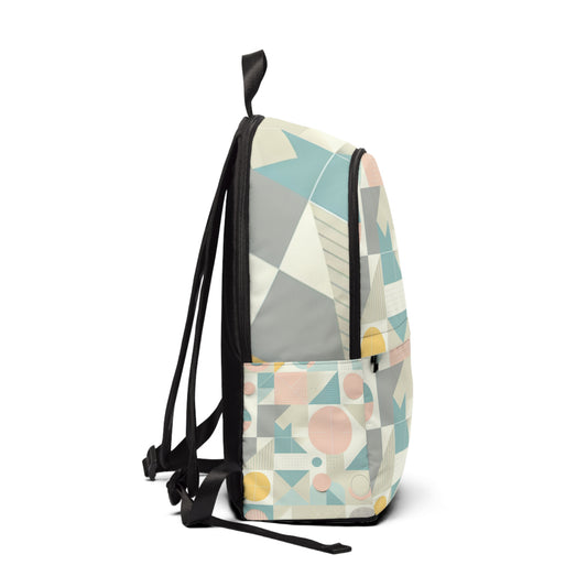 Spacious interior of the Pastel Geometric Pattern Backpack by Dazzling Dreams Studio, emphasising multiple pockets for efficient organisation and practical luxury.