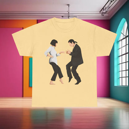 Pulp Fiction Graphic T-Shirt in yellow displaying iconic imagery from the cult film, blending comfort with luxury.