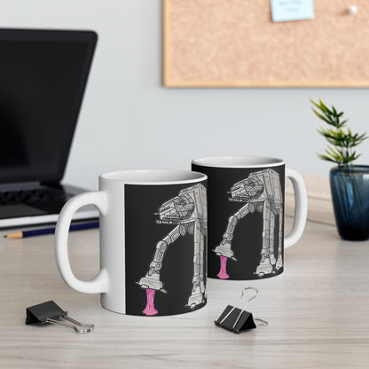 Modern Rebel Gum Star Wars Heat Changing AT-AT Coffee Mug, presenting a unique design featuring the iconic AT-AT walker, ideal for elevating your coffee enjoyment with a playful twist.