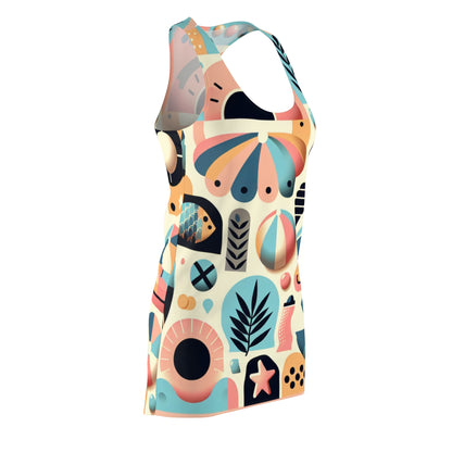 Model wearing Dazzling Dreams Summer Pastel Racerback Dress in a sunny setting, exuding luxury and comfort for sophisticated summer style.
