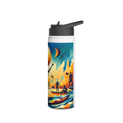 Fantasy Paddleboarding Stainless Steel Water Bottle highlighting stunning artwork, crafted for those who embrace a luxurious lifestyle.