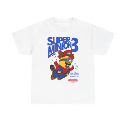 Super Minionworld Unisex Men´s Women´s Graphic Cotton Funny T Shirt Tee featuring a playful Minion character in red overalls, embodying fun and nostalgia. Perfect for fans of Minions, this funny tee is ideal for casual wear.