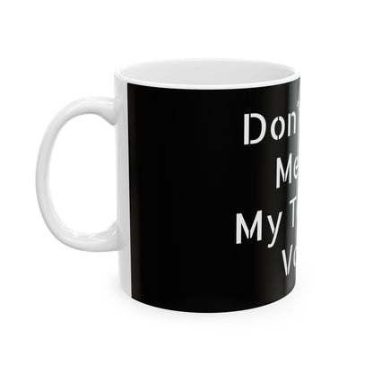 Inappropriate Slogan Ceramic Mug featuring a funny F-word design, perfect for office humor and cheeky coffee moments.
