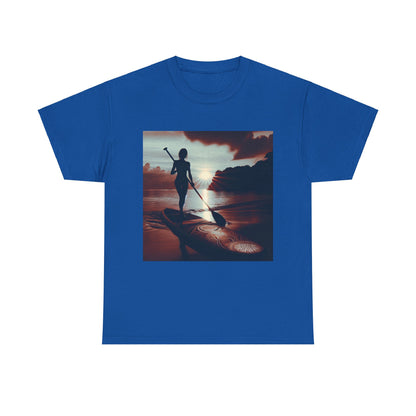 Premium quality fabric of Delightful Paddle Board T-Shirt by Dazzling Dreams Studio, highlighting comfort and breathability for outdoor adventures.