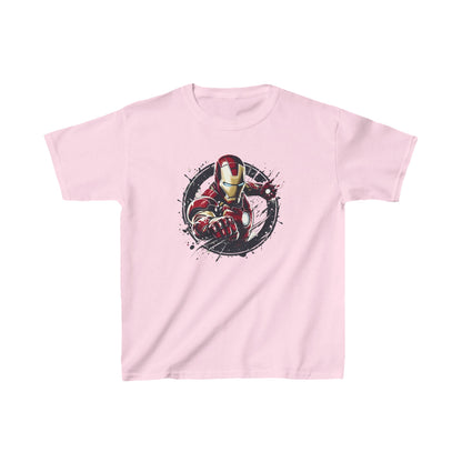 Unisex Iron Man Graphic Tee for Kids showcasing a captivating design of the iconic superhero, perfect for young fans to unleash their inner hero.