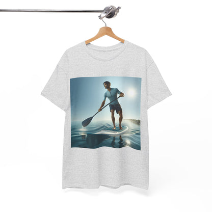 Eye-catching design on Delightfull Paddle Board Adventure T-Shirt by Dazzling Dreams Studio, reflecting passion for nature and adventure.
