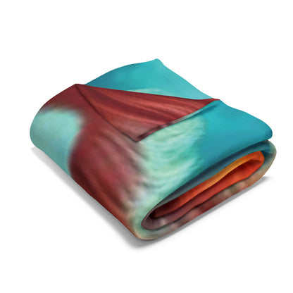 Elegant Decorative and Warm Halloween Pennywise IT Spooky Arctic Fleece Blanket, artfully folded to display its vibrant colours and spooky design, a perfect addition for cozy autumn evenings.