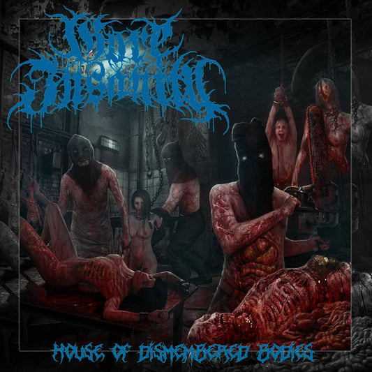 Luxury album cover of House Of Dismembered Bodies by Gore Insanity, released under Rancid Offal Records, featuring intricate artwork evocative of the death metal genre.