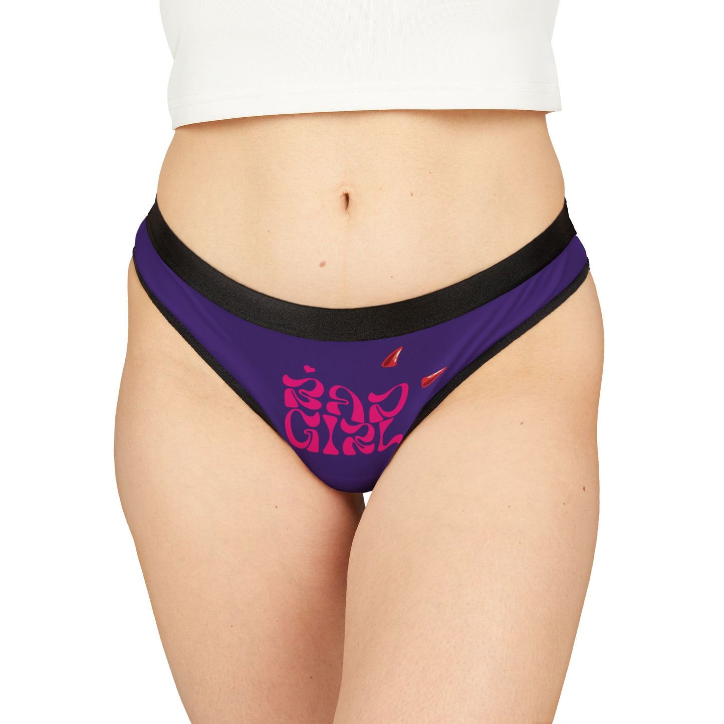 BAD GIRL Thong Panties, Sexy Cheeky Design, Naughty Women's Underwear, Hot Pink!