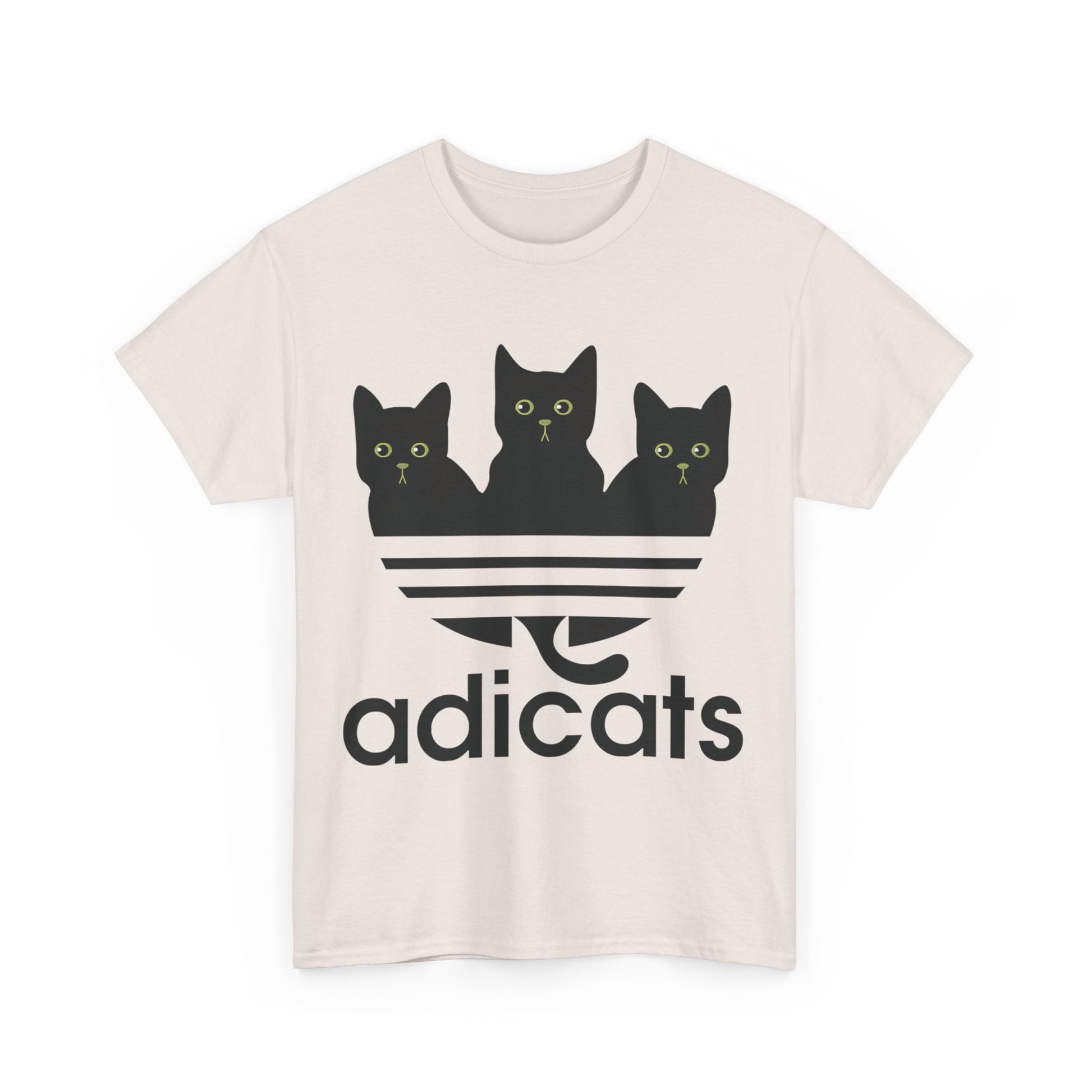 Back view of the Trendsetting Funny Men’s T-Shirt, highlighting the charming playful kittens and stylish stripes, a must-have for cat enthusiasts!
