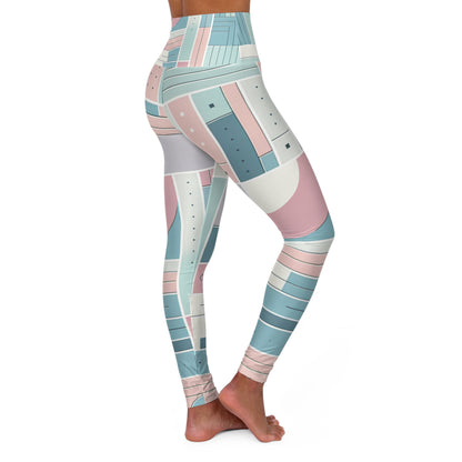 Comfortable and stylish Pastel Palette Geometric Pattern Leggings from Dazzling Dreams Studio, perfect for modern fashion enthusiasts seeking serenity in their wardrobe.