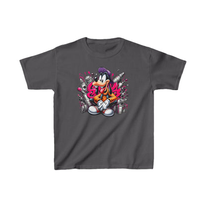 Childs Goofy Graffiti Vibe Unisex Graphic Tee Shirt Kids featuring a vibrant Goofy design in a graffiti style with bold lettering and spray can accents.