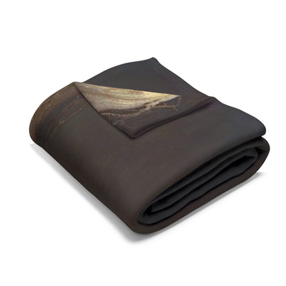 Luxurious Decorative and Warm Halloween Spooky Arctic Fleece Blanket elegantly folded, showcasing its soft texture and rich hues.