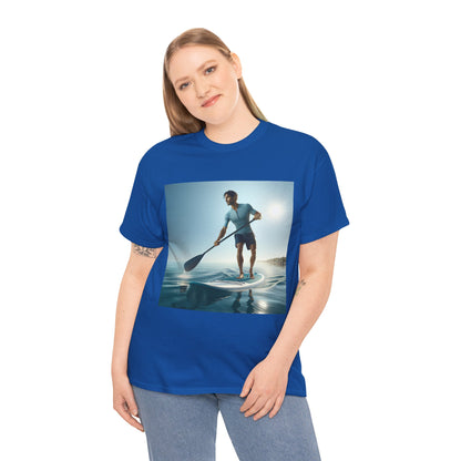 Eye-catching paddleboarding graphics on the Delightfull Paddle Board Adventure T-Shirt by Dazzling Dreams Studio, ideal for outdoor adventures.