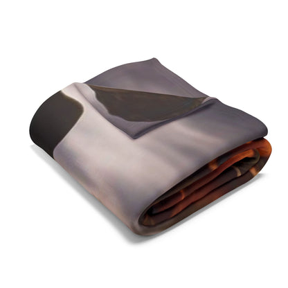 Sumptuous Decorative and Warm Halloween Spooky Arctic Fleece Blanket artfully folded, highlighting its premium fabric and captivating Halloween-themed designs, a must-have for discerning Halloween enthusiasts.