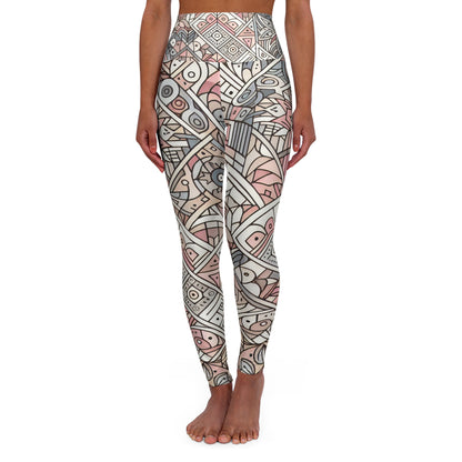 Luxury PowerFlex Studio Geometric Print Leggings by Dazzling Dreams Studio showcasing soft pastel abstract design, perfect for stylish activewear.