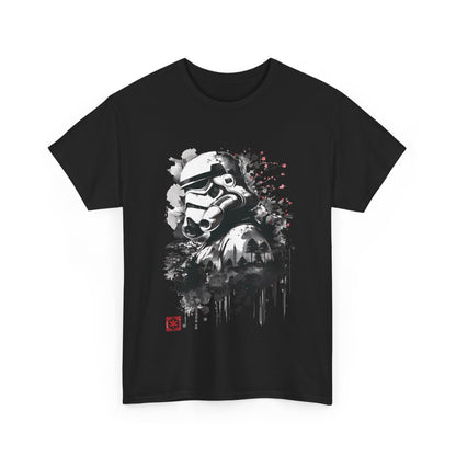 Luxury Star Wars Stormtrooper Graphic T-Shirt featuring stunning artwork on a black cotton fabric, perfect for urban style and fandom.