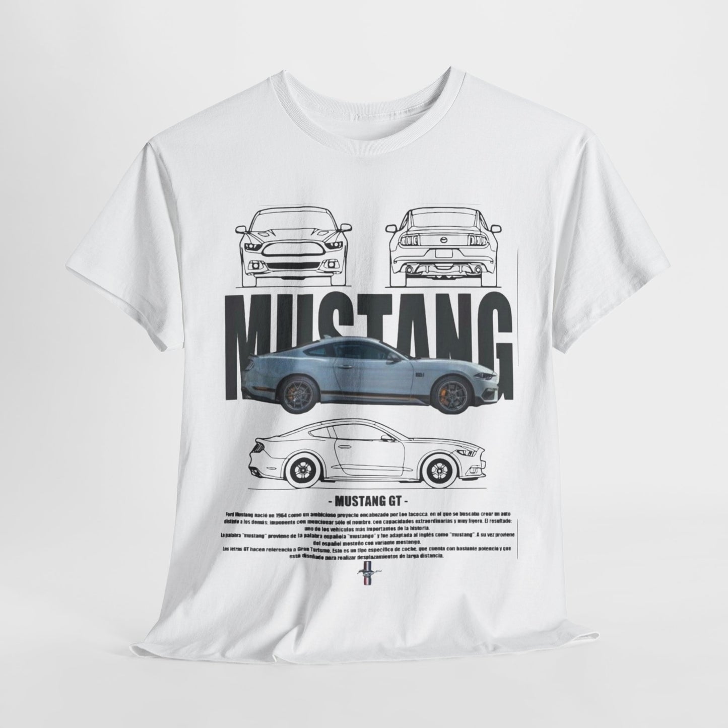 Ford Mustang GT T-Shirt Detailed Technical Drawing Automotive Design Mens Unisex