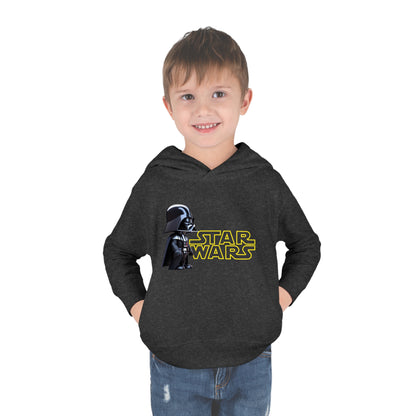 Kids Unisex Cute Darth Vader Star Wars Hoodie in charcoal, featuring a charming graphic of Darth Vader alongside 'STAR WARS' text, perfect for little fans aged 2-5 years.