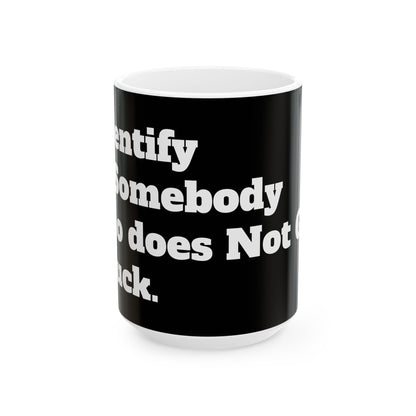 Funny Office Mug - Inappropriate Slogan Ceramic Mug displaying a humorous F-word joke, ideal for gifting or personal use.