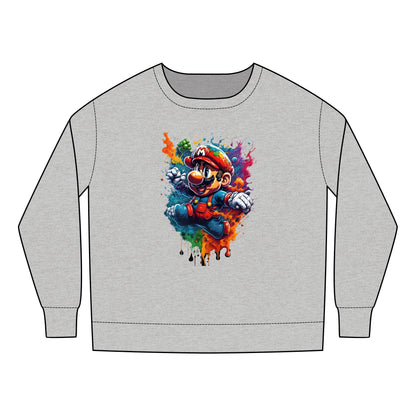 Vibrant Unisex Child's Gaming Sweatshirt for Ages 2-7 Years – 60% Cotton, 40% Polyester, adorned with an energetic gaming design bursting with colour, perfect for playful little gamers.