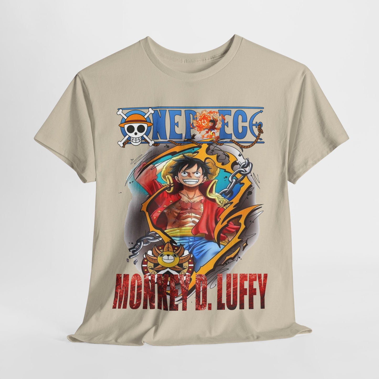 Luxury Monkey D. Luffy T-Shirt featuring a vibrant graphic design with the iconic 'ONE PIECE' logo, perfect for adventure seekers.