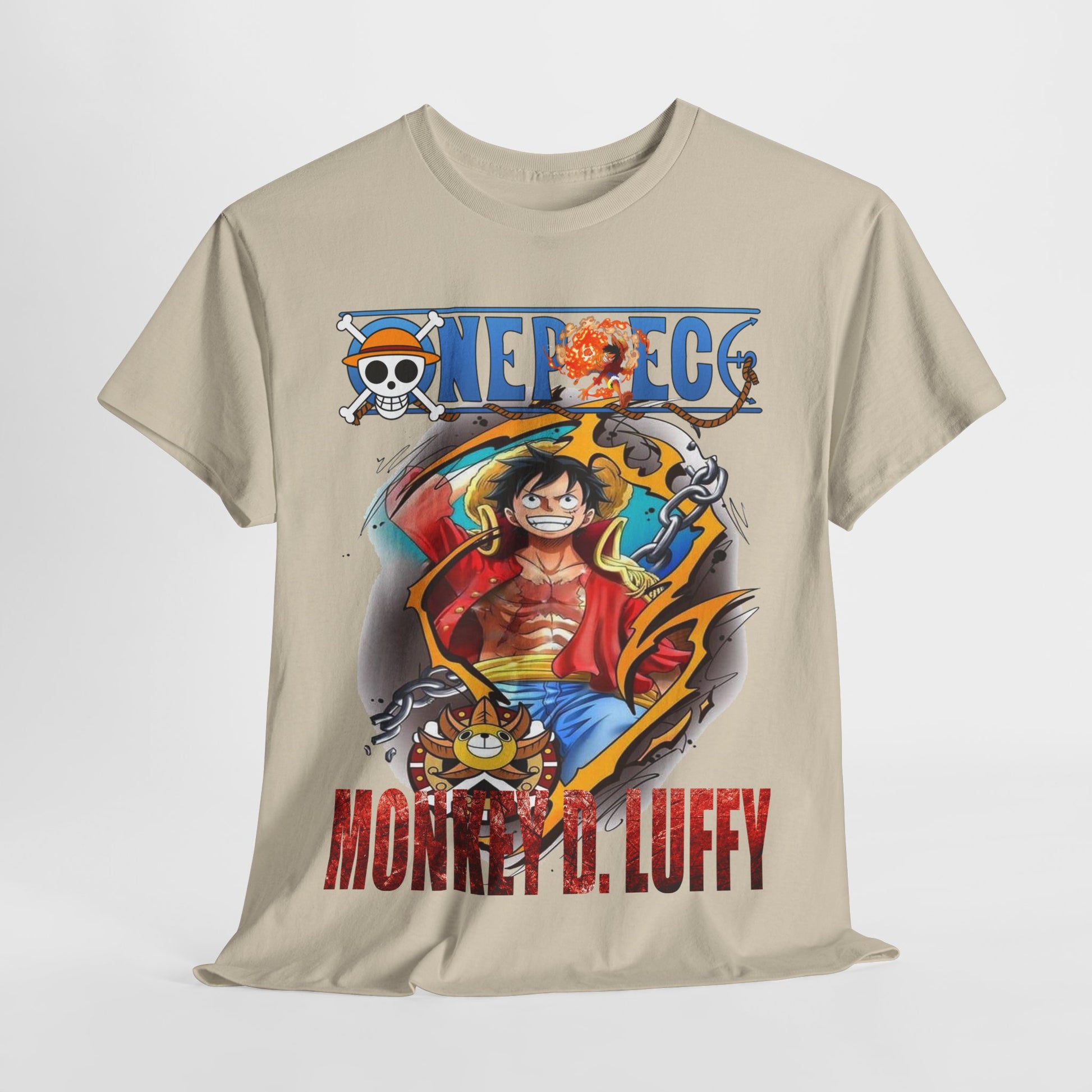 Luxury Monkey D. Luffy T-Shirt featuring a vibrant graphic design with the iconic 'ONE PIECE' logo, perfect for adventure seekers.