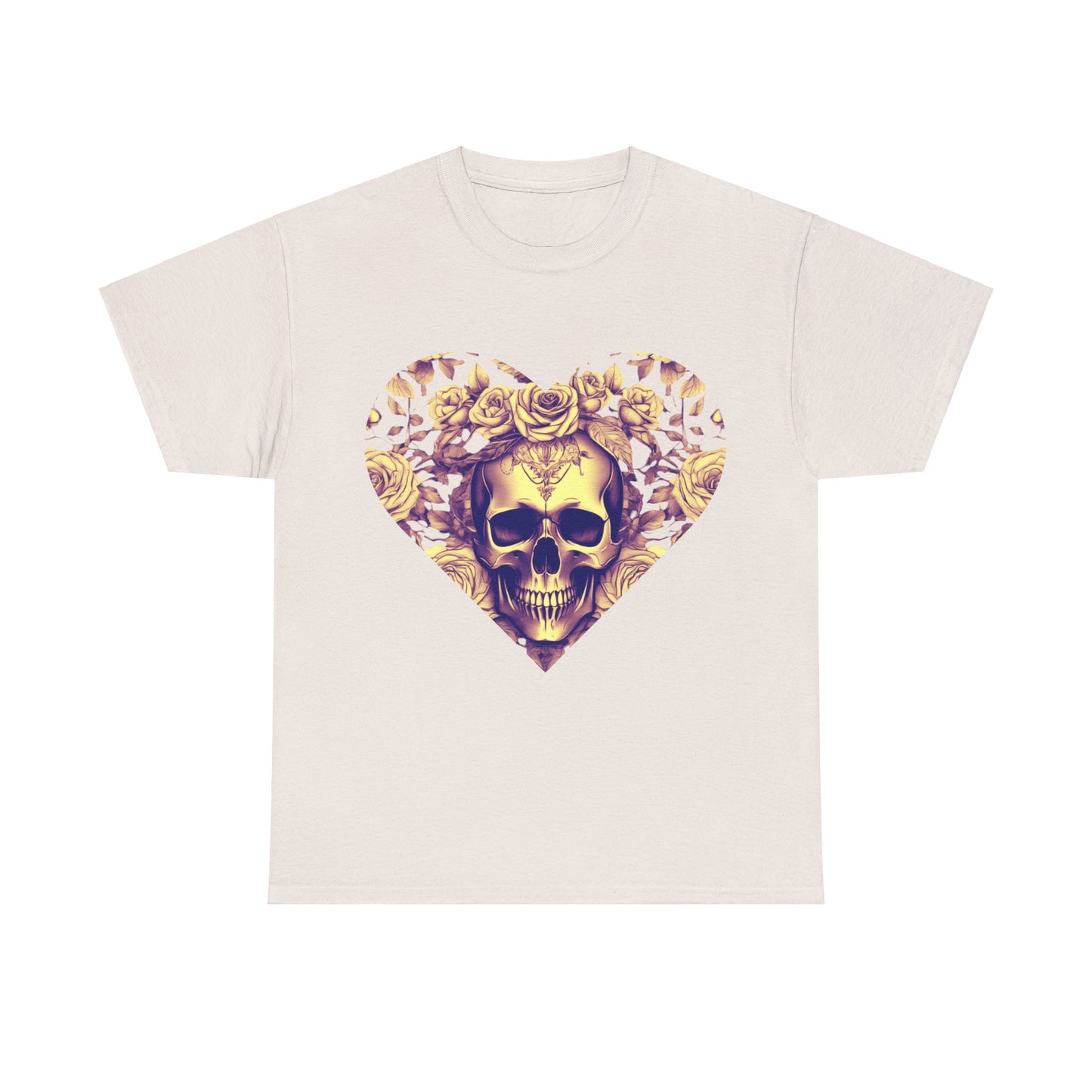 Skulls and Roses Cotton Tee, Unisex Graphic Shirt, 7 color choice