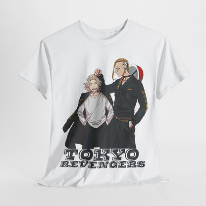 Luxurious Tokyo Revengers Men's T-Shirt featuring a stylish graphic of two anime characters, perfect for anime enthusiasts and streetwear fashion.