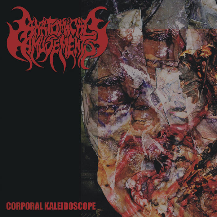 Anatomical Amusements - Corporal Kaleidoscope CD artwork by Rancid Offal Records, featuring intricate designs reflecting the death metal genre, released in 2022, showcasing tracks like 'Decay Fever' and 'Fatal Scenarios'.