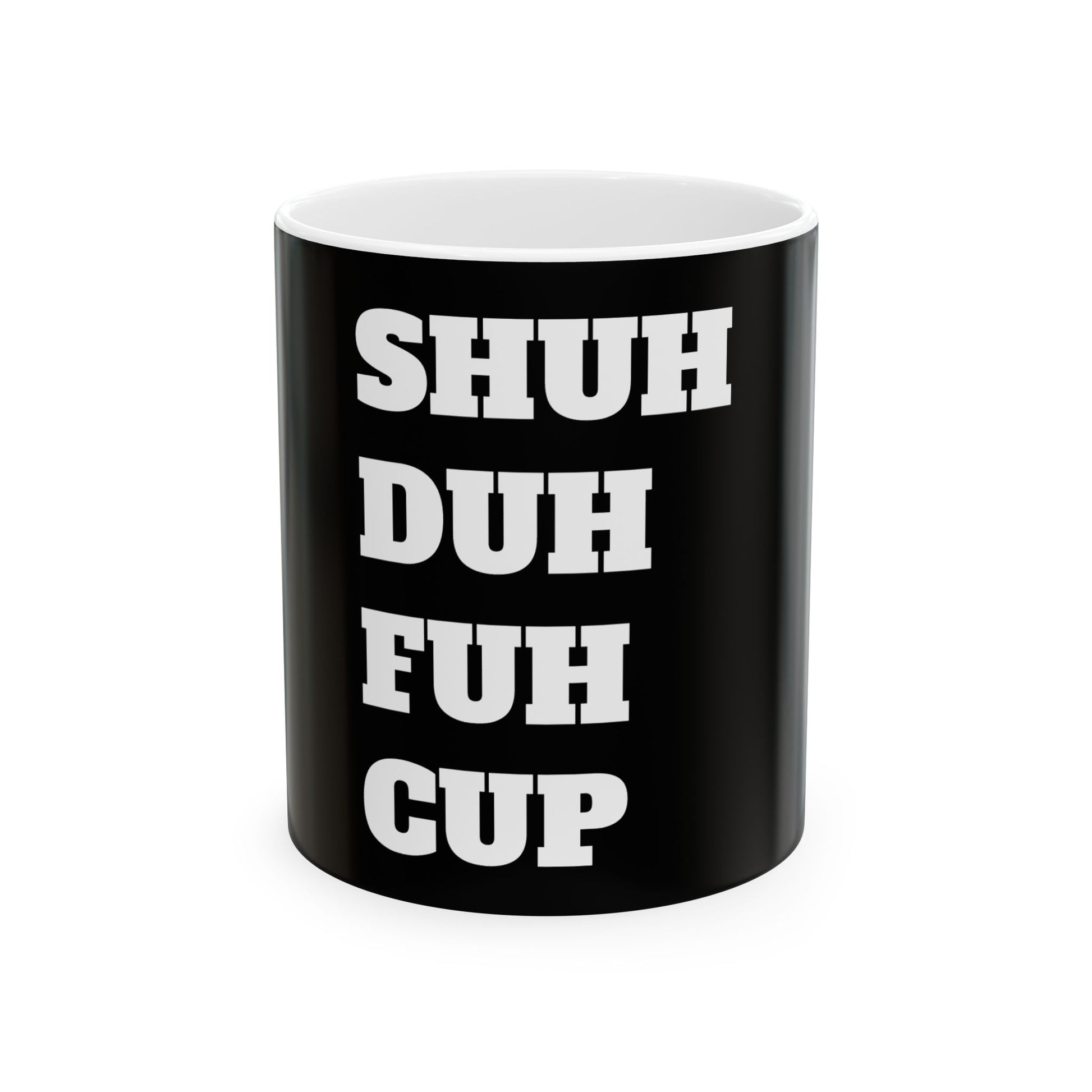 Inappropriate Slogan Ceramic Mug featuring a cheeky F-word, perfect for adding a splash of humour to your coffee break.