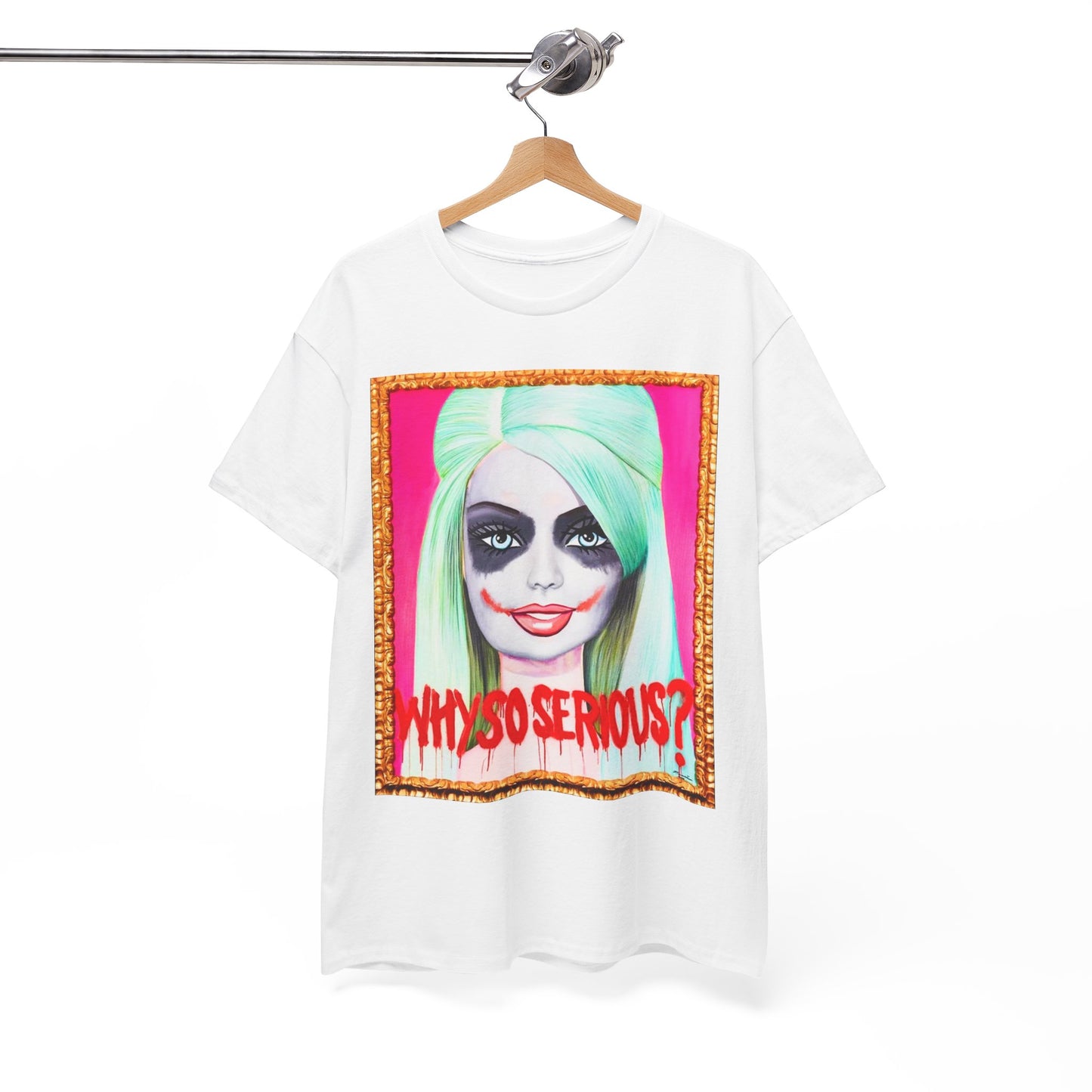 Why So Serious Joker Barbie Women's Graphic T-Shirt - Trendy Pop Art Design Tee