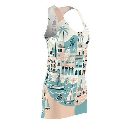 Elegant racerback design of the Evelyn Rochelle Marbella Dress by Dazzling Dreams Studio, showcasing stunning pastel colours ideal for a sophisticated look.