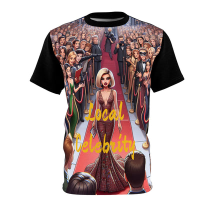 Stylish Celebration of Diversity Tee by Dazzling Dreams Studio featuring vibrant comic-style design with characters on the red carpet.