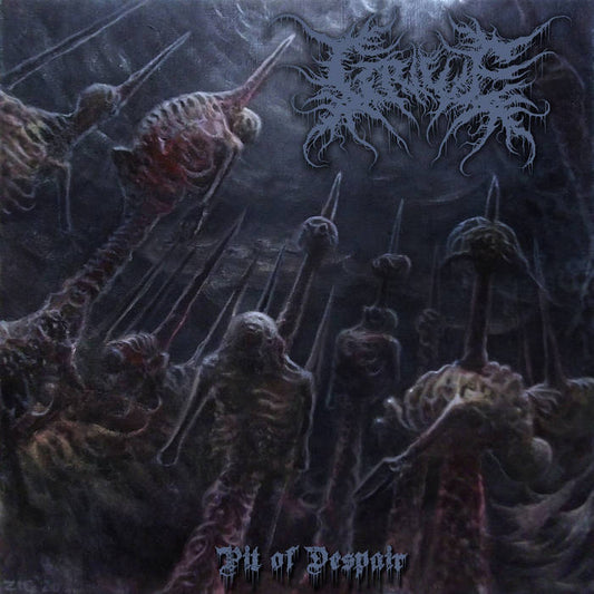 Grieve - Pit Of Despair CD album cover by Rancid Offal Records, featuring a captivating design that embodies the essence of death metal music.