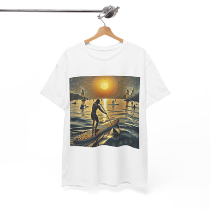 Premium quality fabric of the Delightful Paddleboard T-Shirt from Dazzling Dreams Studio, highlighting the comfort and luxury suited for outdoor adventures.