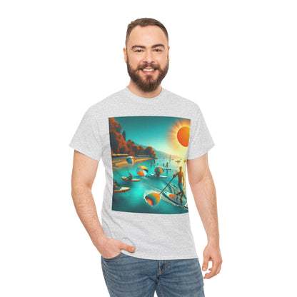 Model wearing the Luxury Paddleboarding T-Shirt by Dazzling Dreams Studio, exuding style and adventure by the water.