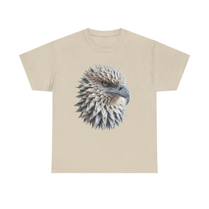 Eagle Vision Unisex Cotton Graphic Tee featuring a stunning detailed print of an eagle's head, showcasing exquisite craftsmanship and artistry in a nature-inspired design, perfect for luxurious everyday fashion.