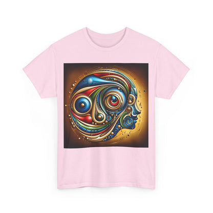 Stained Glass Dreams Unisex T-Shirt in pink, adorned with a captivating artistic design that celebrates creativity and individuality.
