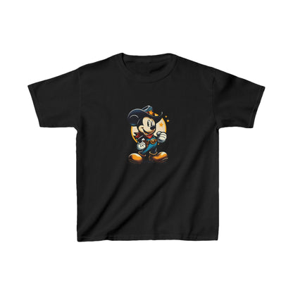 Unisex Kids Mickey Mouse Cotton T-Shirt Tee featuring a charming graphic of Mickey Mouse in a stylish design, perfect for combining comfort with luxury in children's fashion.