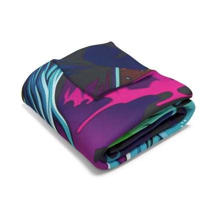 Stylish Decorative and Warm Halloween Spooky Arctic Fleece Blanket elegantly rolled, capturing rich colours that enhance any Halloween celebration or cozy ambiance