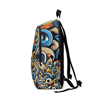 The Neo Verve Fusion Cartoon Backpack in a vibrant setting, exemplifying luxury and functionality with ample space and thoughtful storage solutions by Dazzling Dreams Studio.