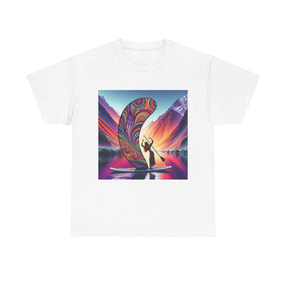 Luxury Delightful Paddle Board T-Shirt by Dazzling Dreams Studio showcasing elegant paddleboarding graphic, perfect for water sports enthusiasts.
