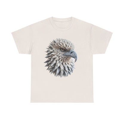 Eagle Vision Unisex Cotton Graphic Tee in off-white, displaying a beautifully detailed eagle sculpture print, perfect for those who appreciate luxury and nature-inspired fashion.