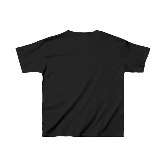 Back view of the Unisex Kids Mickey and Donald Street Cotton T-Shirt, showcasing a minimalist black design ideal for versatile wardrobe styling.