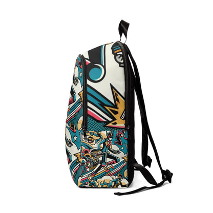 Spacious interior of the Playful Pop Art Backpack by Dazzling Dreams Studio, designed for practicality and style with room for essentials.