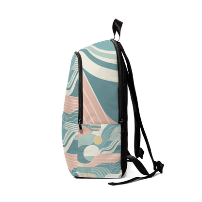 Body Blast Bootcamp Stylish Pastel Backpack featuring a unique contemporary design by Dazzling Dreams Studio, showcasing a soft pastel palette including powder blue, blush pink, mint green, and soft yellow for a chic, sophisticated look.