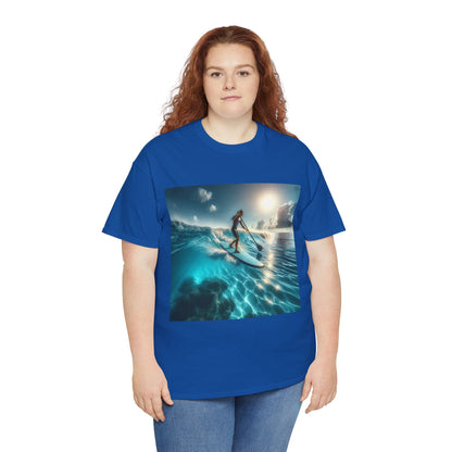 Delightful Paddle Board T-Shirt by Dazzling Dreams Studio featuring a stunning paddleboarding graphic, perfect for nature lovers and water sports enthusiasts.